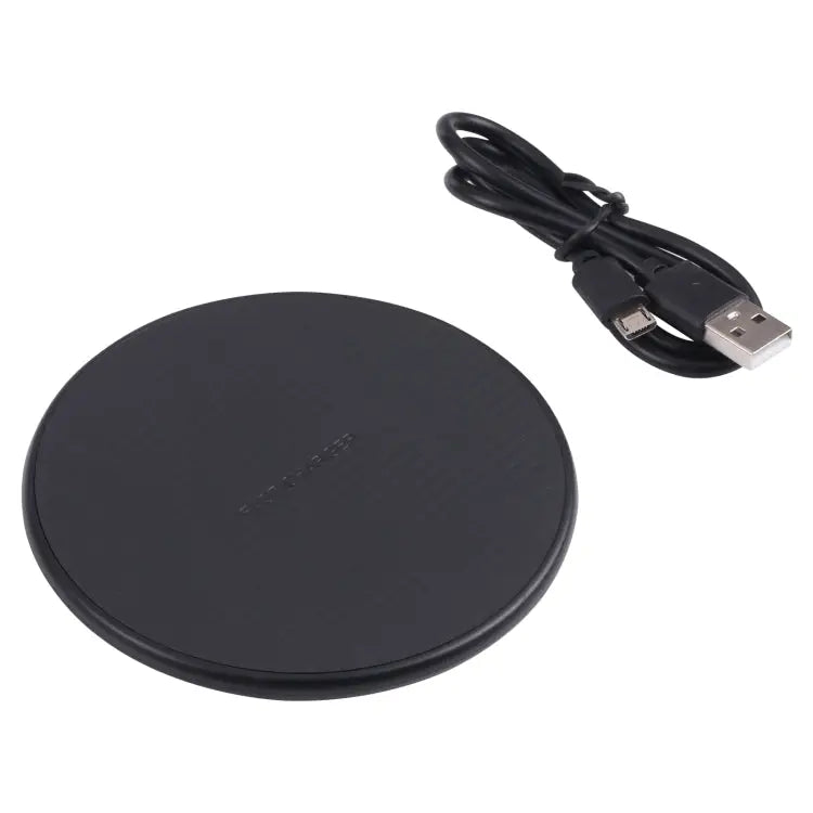 10W QI Plaid Pattern Round Plastic Wireless Charger Plastic