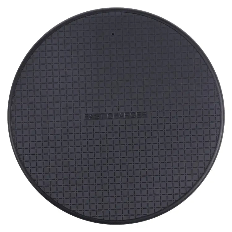 10W QI Plaid Pattern Round Plastic Wireless Charger Plastic