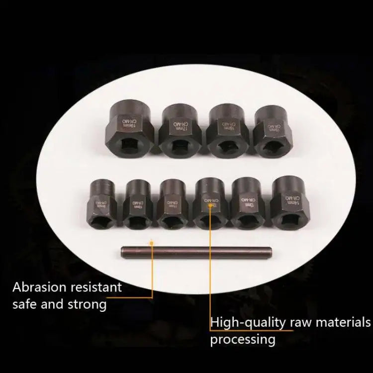 11 In 1 Damaged Nut Removal Tool Anti-Corrosion Sliding Thread Nut Extractor 11 In 1 - 11 In 1