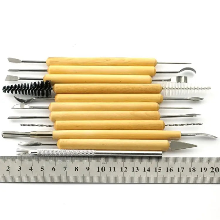 11 in 1 Wooden DIY Clay Cutter Pottery Clay Sculpture Utility Knife Set Sculpture Utility Knife Set - Sculpture Utility
