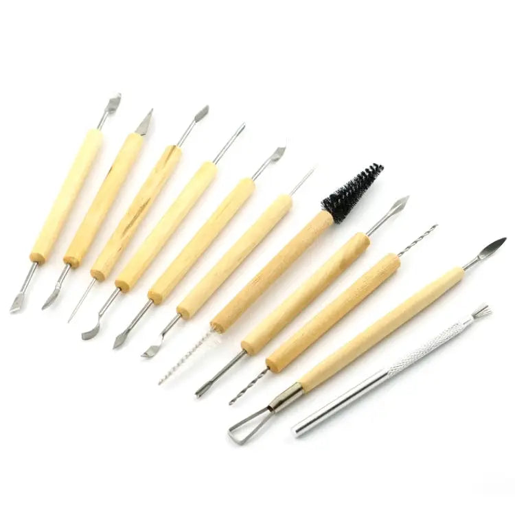 11 in 1 Wooden DIY Clay Cutter Pottery Clay Sculpture Utility Knife Set Sculpture Utility Knife Set - Sculpture Utility