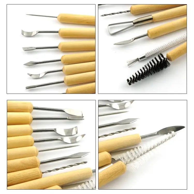 11 in 1 Wooden DIY Clay Cutter Pottery Clay Sculpture Utility Knife Set Sculpture Utility Knife Set - Sculpture Utility