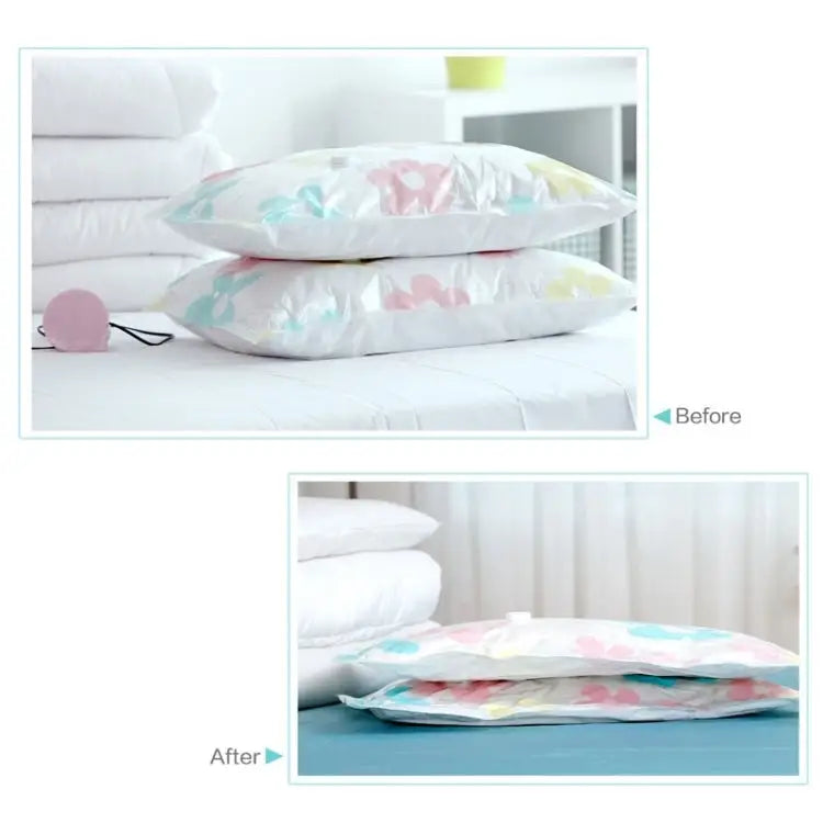 11 PCS Space Saving Sunflowers Pattern Vacuum Storage Bag Thinken Quilts Clothing Vacuum Seal Storage Bag with a Hand