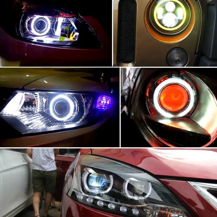 110mm 5W 180LM Angel Eyes Circles Car Headlight COB LED Lights for Vehicles DC 12-24V 110mm Blue Light 110mm White Light
