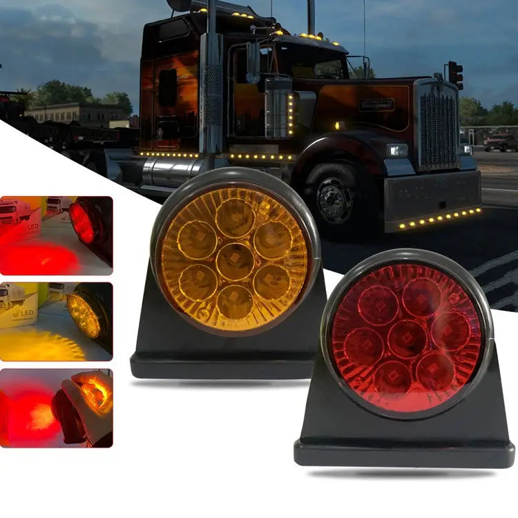 12/24V 2000-4000K 14 LEDs Truck Two-Color Side Light Trailer Side Tail Light 14 LEDs - 14 LEDs