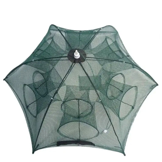 12 Holes Automatic Foldable Fishing Net Nylon Shrimp Crab Minnow Trap Fish Cast Net Fishing Tackle 12 Holes - 12 Holes