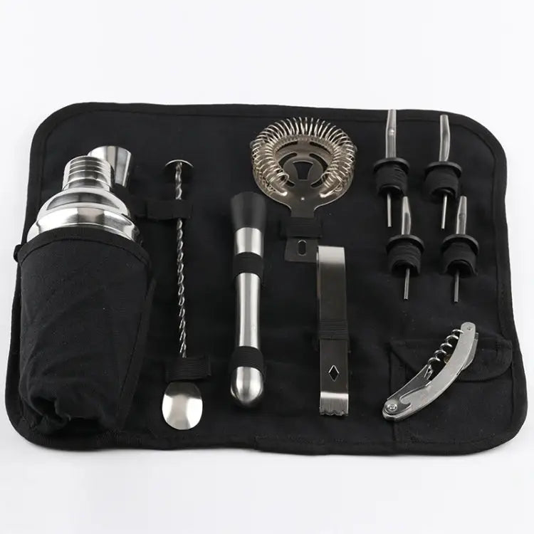 12 in 1 Stainless Steel Wine Cocktail Shaker Tools Set with Cloth Bag Boston 800600M Boston 800600M - Boston 800600M