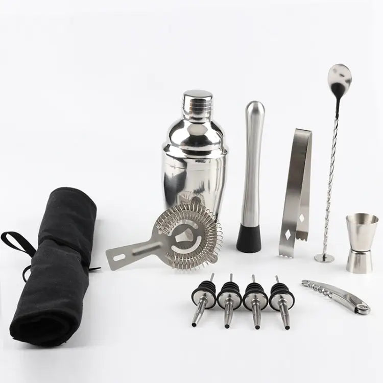 12 in 1 Stainless Steel Wine Cocktail Shaker Tools Set with Cloth Bag Boston 800600M Boston 800600M - Boston 800600M
