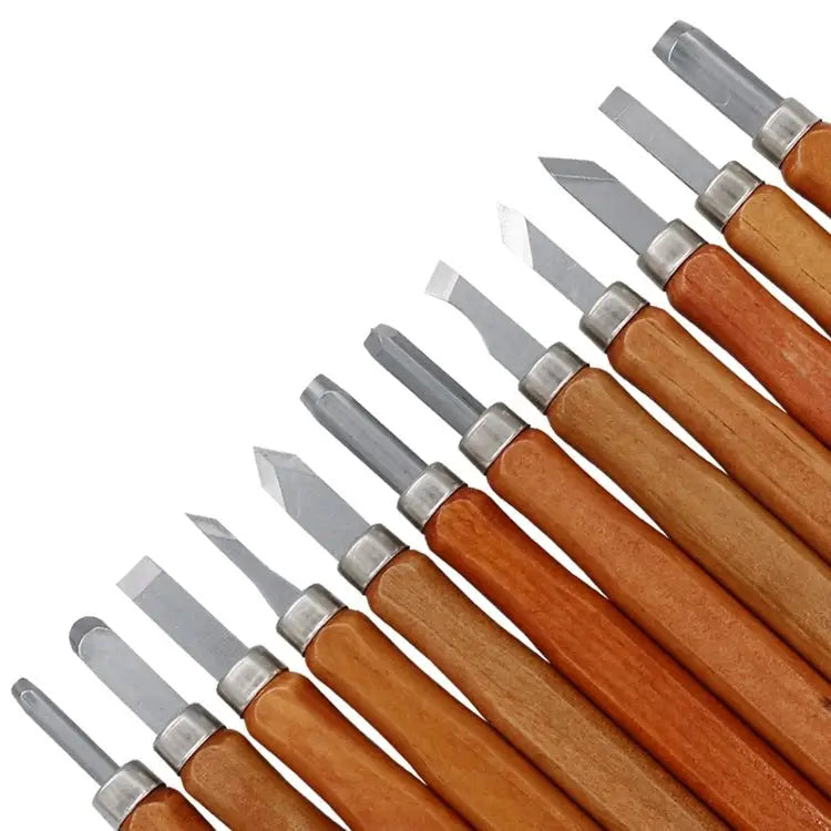 12 in 1 Wood Carving Chisels Knife Basic Woodcut Working Handmade Rubber Stamps Hand Tools Chisels Knife - Chisels Knife