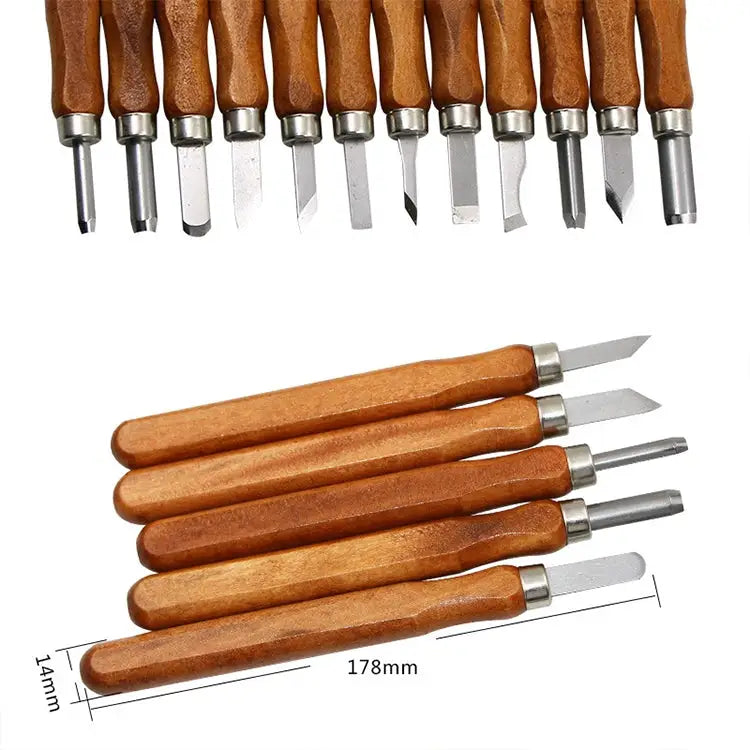 12 in 1 Wood Carving Chisels Knife Basic Woodcut Working Handmade Rubber Stamps Hand Tools Chisels Knife - Chisels Knife