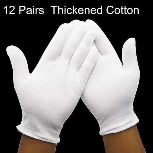 12 Pairs Pure Cotton Working Gloves，Thickened Cotton Thickened Cotton - Thickened Cotton