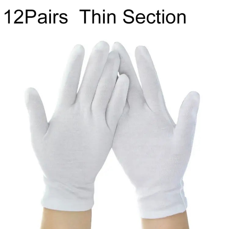 12 Pairs Pure Cotton Working Gloves Thin Section Thin Section - Thin Section