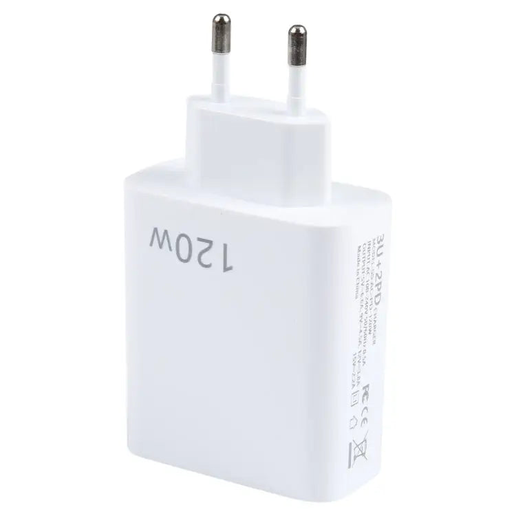 120W Dual PD Type-C + 3 x USB Multi Port Charger EU Plug EU Plug - EU Plug - Apple Accessories