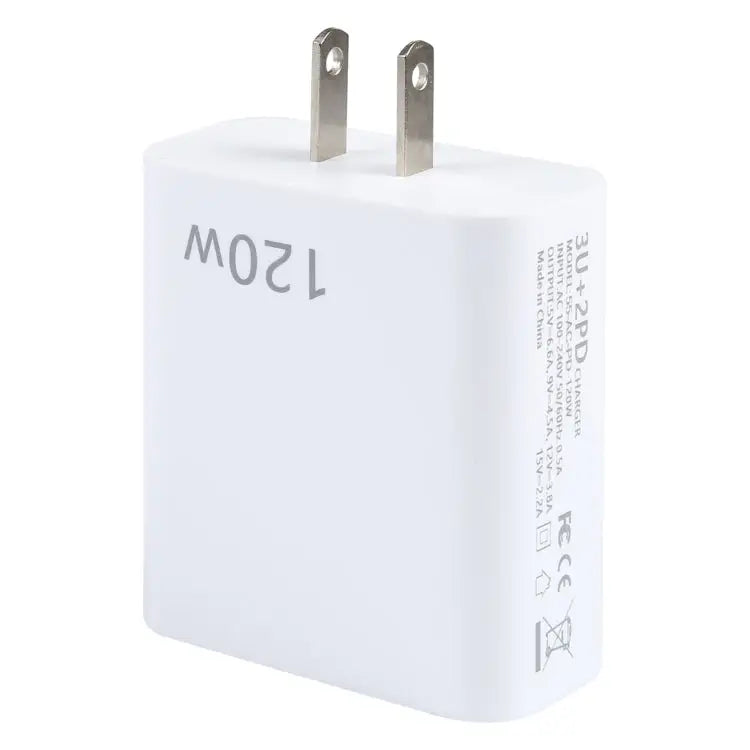 120W Dual PD Type-C + 3 x USB Multi Port Charger US Plug US Plug - US Plug - Apple Accessories