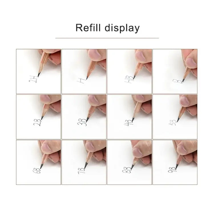 12pcs Drawing Writing Sketch Wooden Pencil Pre-sharpened 2B Art Graphite Pencils - 2B