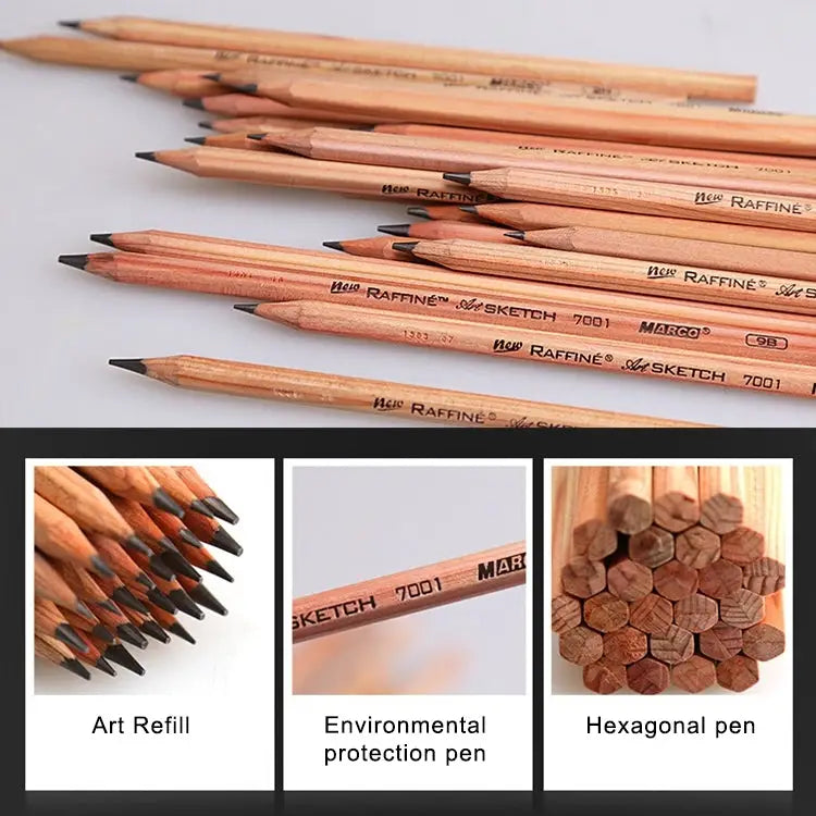 12pcs Drawing Writing Sketch Wooden Pencil Pre-sharpened 2B Art Graphite Pencils - 2B