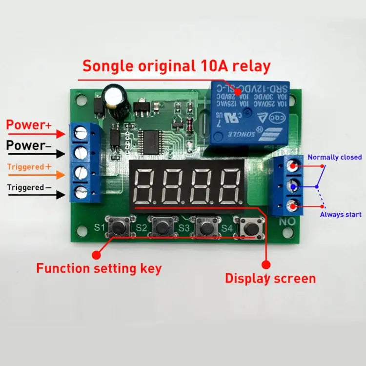 12V Time Relay Module Trigger OFF / ON Switch Cycle Timing Relay Board 12V - 12V