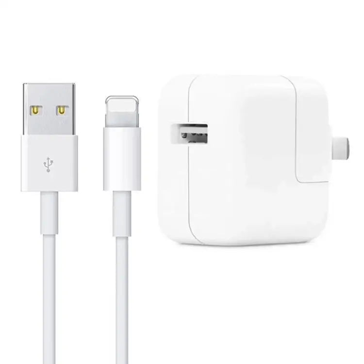 12W USB Charger + USB to 8 Pin Data Cable for iPad / iPhone / iPod Series US Plug