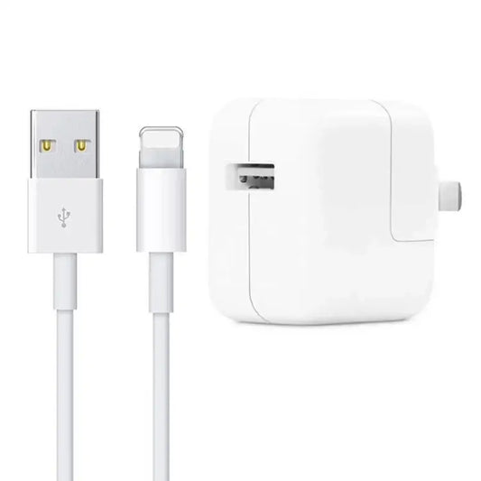 12W USB Charger + USB to 8 Pin Data Cable for iPad / iPhone / iPod Series US Plug