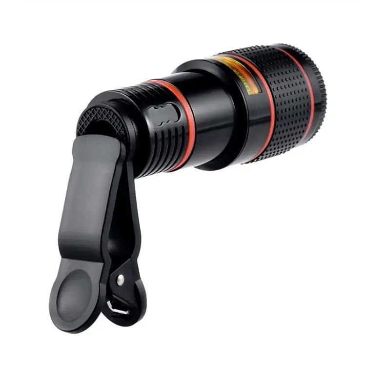 12X Telephoto Telescope Camera Zoom Mobile Phone External Lens - Black