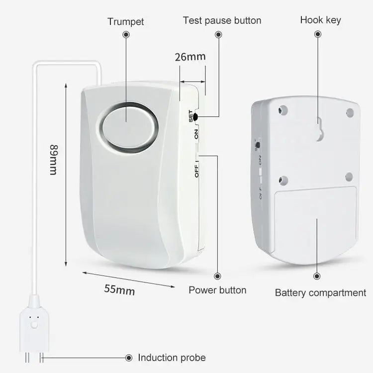 130dB Water Leakage Alarm Detector Sensor Detection Flood Alert Overflow Home Security Alarm System Flood Alert - Flood