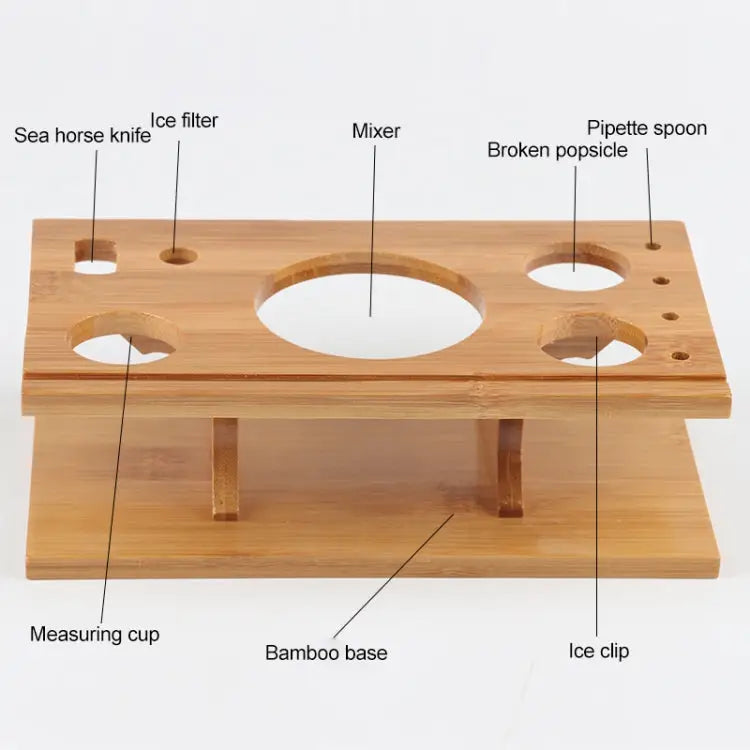 14 in 1 Stainless Steel Cocktail Shaker Tools Set with Bamboo Mount Capacity: 750ml 750ml Bamboo - 750ml, Bamboo
