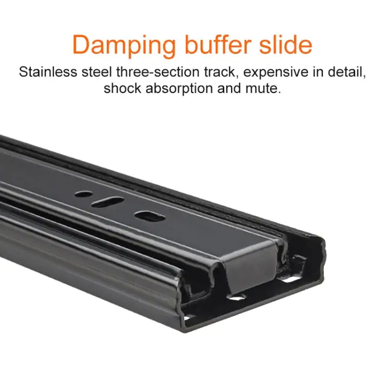 14 inches 3-section Mute Stainless Steel Sliding Drawer Slides Ball Slide Rail Length: 35cm 14 inches - 14 inches