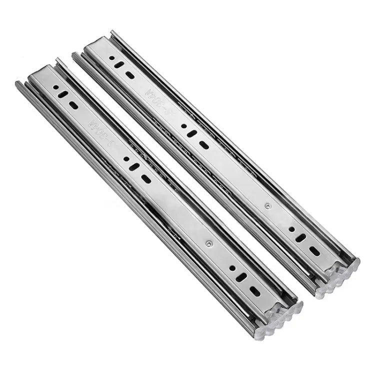 14 inches 3-section Mute Stainless Steel Sliding Drawer Slides Ball Slide Rail Length: 35cm 14 inches - 14 inches