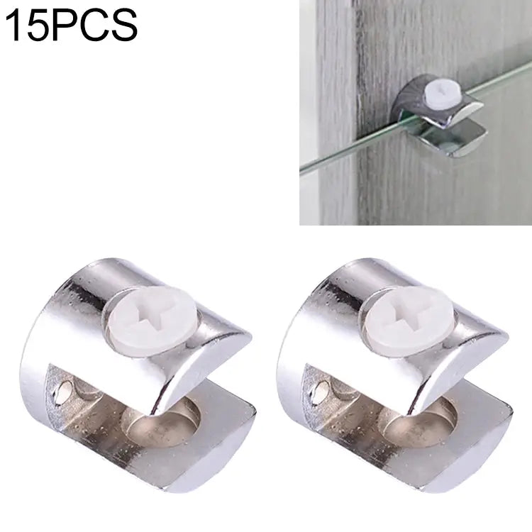 15 PCS Zinc Alloy Bright Fixed Bracket Connection 12mm Cylindrical Glass Fixing Clamp 12mm Cylindrical - 12mm