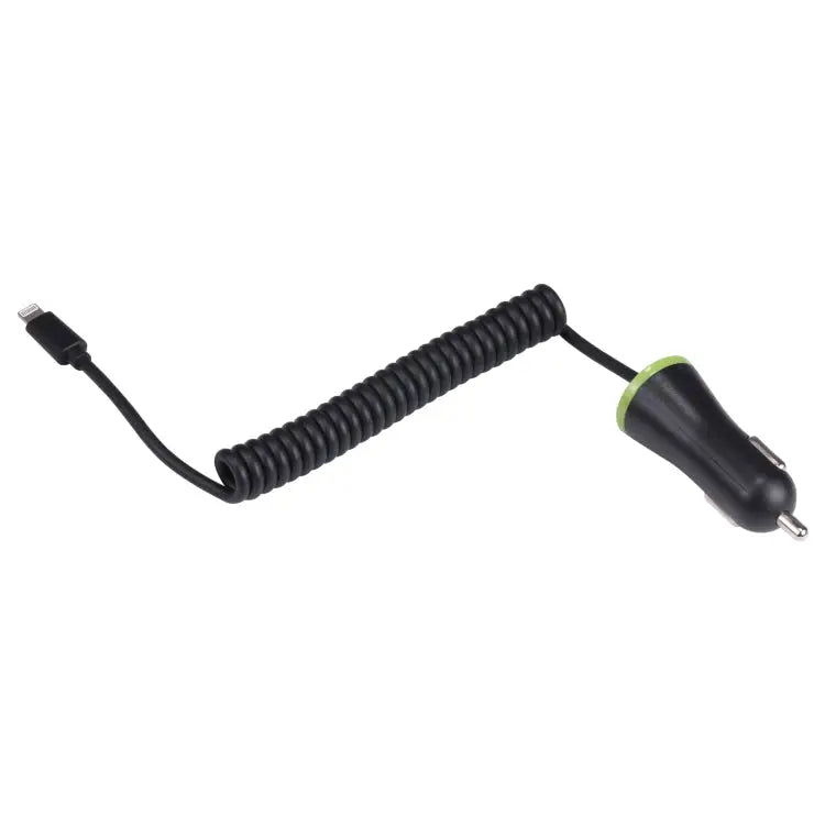 17W 3.4A Mini USB Car Charger with 8 Pin Spring Cable 8 Pin - 8 Pin