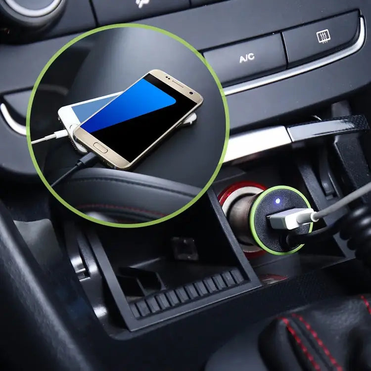 17W 3.4A Mini USB Car Charger with 8 Pin Spring Cable 8 Pin - 8 Pin
