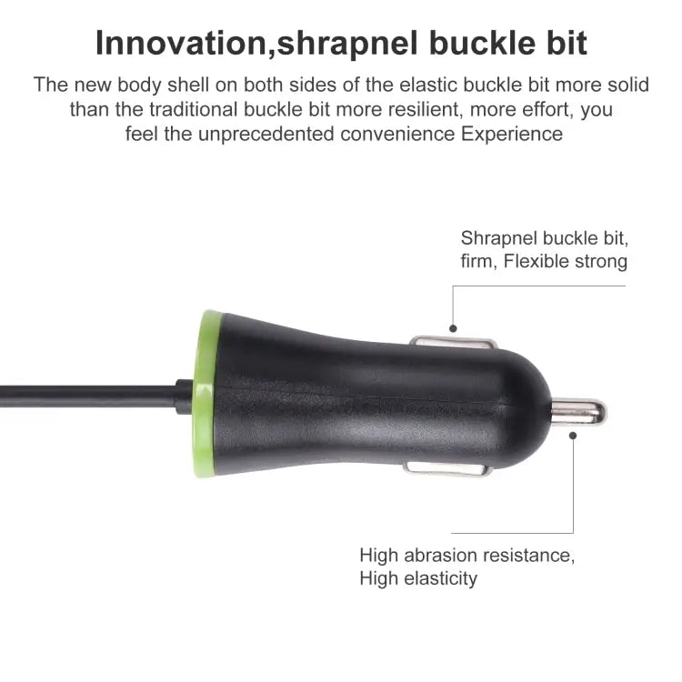 17W 3.4A Mini USB Car Charger with USB-C / Type-C Spring Cable USB-C / Type-C - USB-C / Type-C