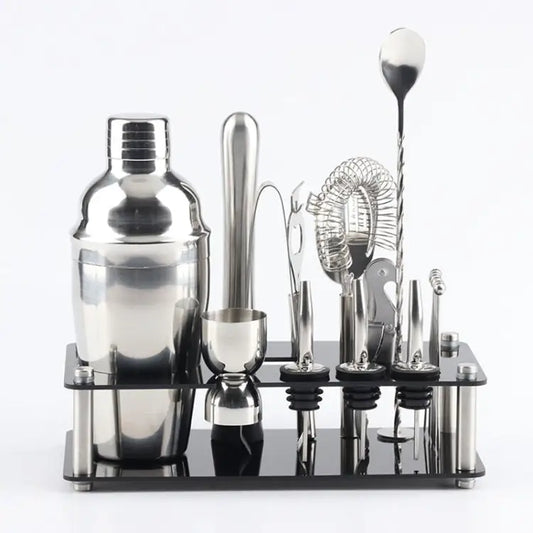 18 in 1 Cocktail Shaker Tools Setwith Acrylic Mount Capacity: 350ml - 350ml