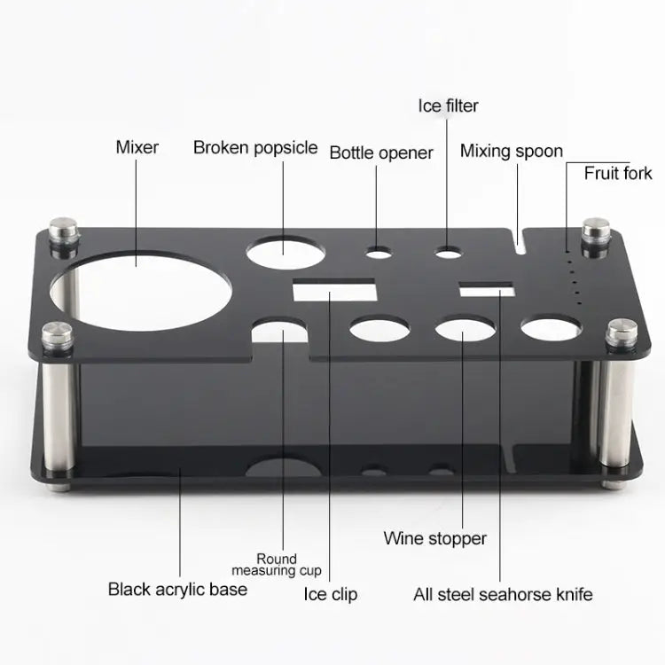 18 in 1 Cocktail Shaker Tools Setwith Acrylic Mount Capacity: 350ml - 350ml