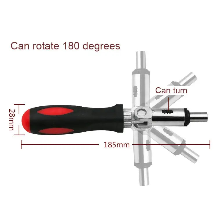 180 Degree Rotation 1/4 inch Hex Connector Multi-function Ratchet Screwdriver 1/4 inch Hex Connector - 1/4 inch Hex