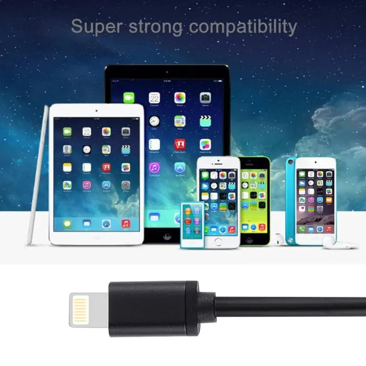 1m 3A 8 Pin to USB Data Sync Charging Cable for iPhone iPad Diameter: 4 cm