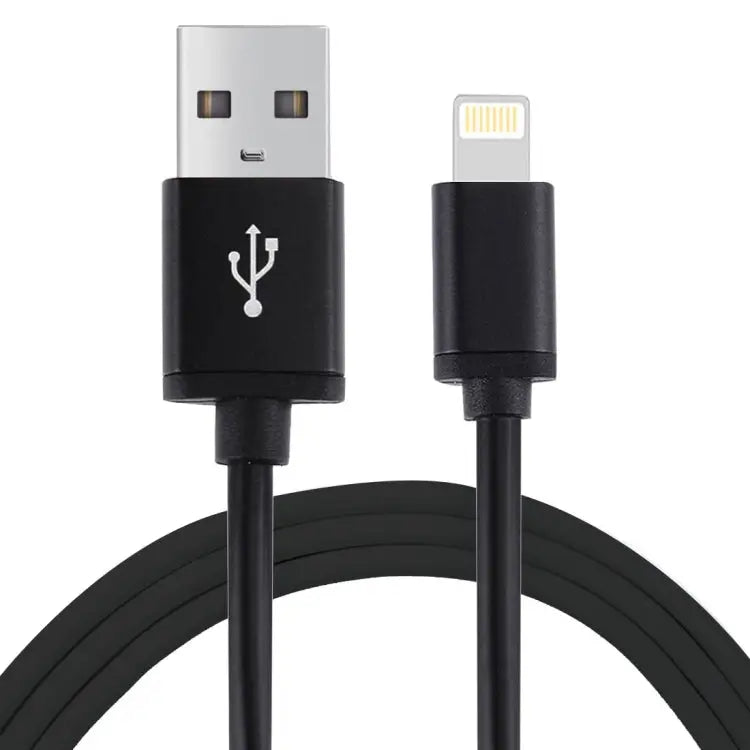 1m 3A 8 Pin to USB Data Sync Charging Cable for iPhone iPad Diameter: 4 cm - Black