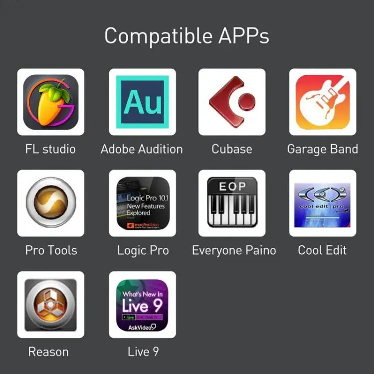 1m 8 Pin to USB-B MIDI Cable for iPad / iPhone - 8 Pin