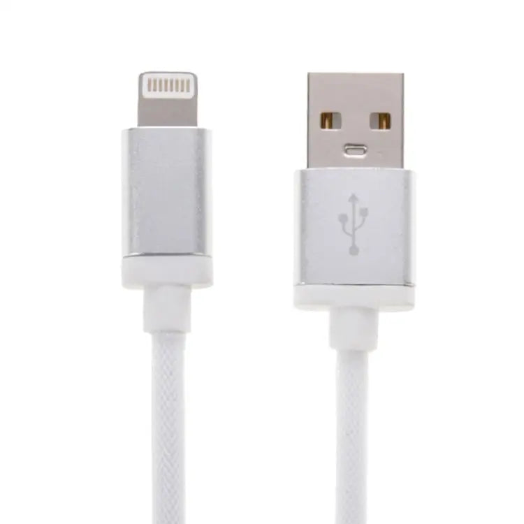 1m Net Style Metal Head 8 Pin to USB Data / Charger Cable - White