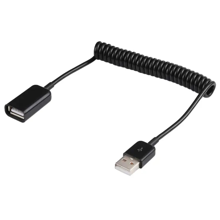 1m USB-A Male to USB-A Female Spring Coiled Cable AM to AF Length: 1.0m - AM to AF, Length: 1.0m