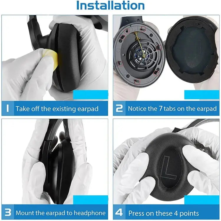 1pair For Anker Soundcore Life Q20 Headphones Leather Sponge Cover Earpads For Anker Soundcore Life Q20 - For Anker