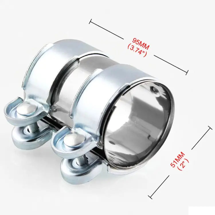 2.0 inch Car Turbo Exhaust Downpipe Low carbon Stainless Steel Lap Joint Band Clamp - 2.0 inch (Low carbon)