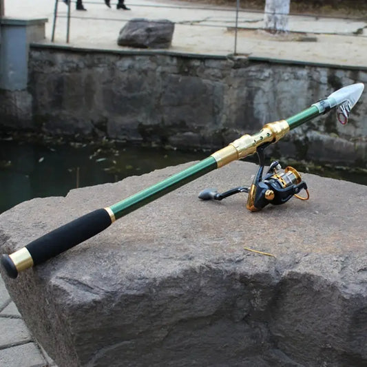 2.1m Carbon Pole Travel Portable Fishing Pole,Random Color Delivery 2.1m - 2.1m