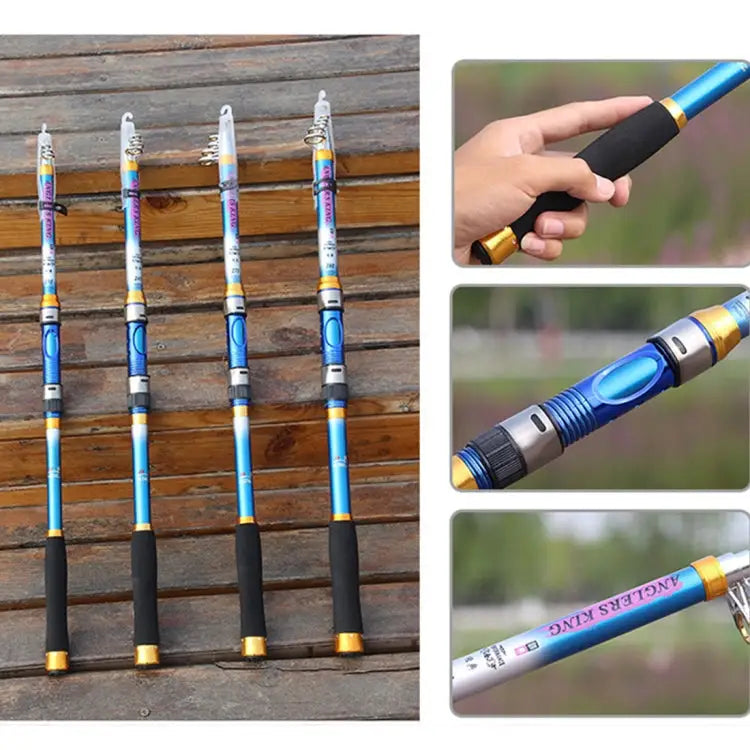2.1m Carbon Pole Travel Portable Fishing Pole,Random Color Delivery 2.1m - 2.1m