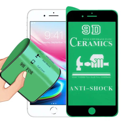 2.5D Full Glue Full Cover Ceramics Film for iPhone 8 / 7 - For iPhone 8 / 7 (Black)(1 PC) / Black