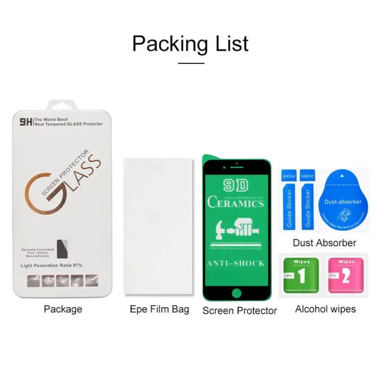 2.5D Full Glue Full Cover Ceramics Film for iPhone 8 Plus / 7 Plus - For iPhone 8 Plus / 7 Plus (Black)(1 PC) / Black