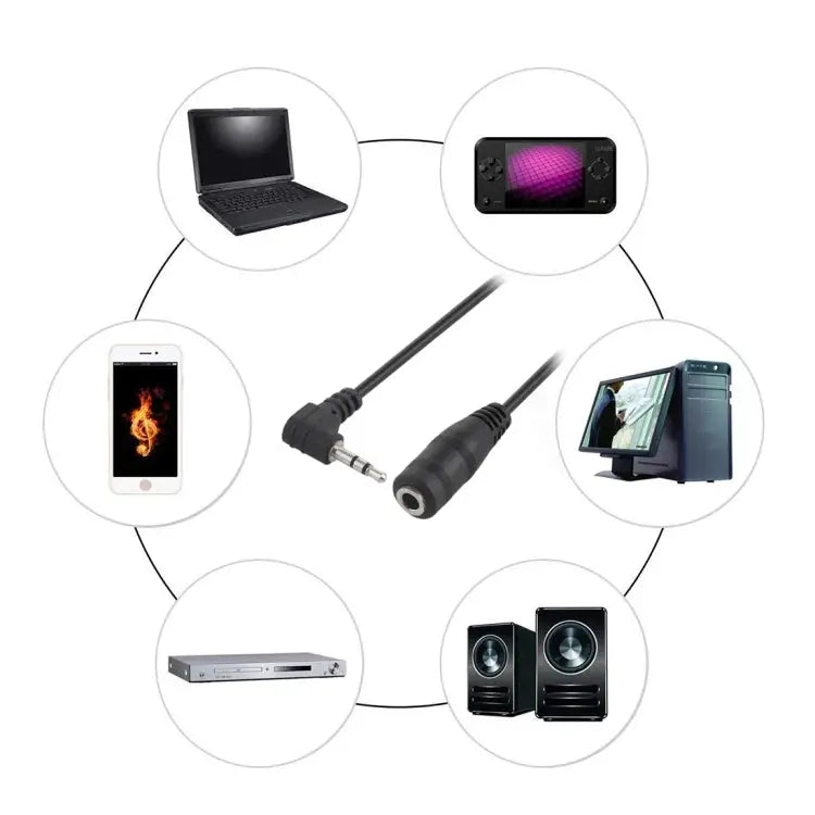2.5mm Male Elbow to 3.5mm Female Audio Stereo Converter Adapter Cable 2.5 Male to 3.5 Female(Black) - 2.5 Male to 3.5