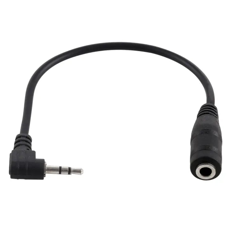2.5mm Male Elbow to 3.5mm Female Audio Stereo Converter Adapter Cable 2.5 Male to 3.5 Female(Black) - 2.5 Male to 3.5