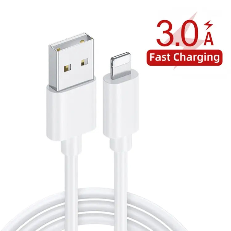 2 in 1 1m USB to 8 Pin Data Cable + 30W QC 3.0 4 USB Interfaces Mobile Phone Tablet PC Universal Quick Charger Travel