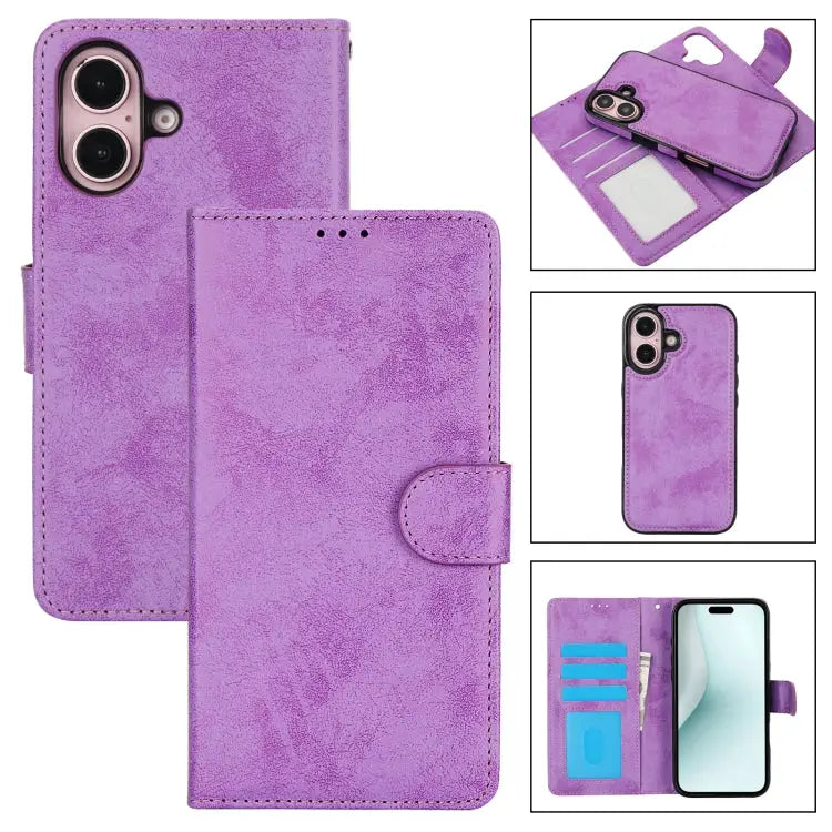2 in 1 Detachable Phone Leather Case For iPhone 16 Pro Max For iPhone 16 Pro For iPhone 16 Plus For iPhone 16